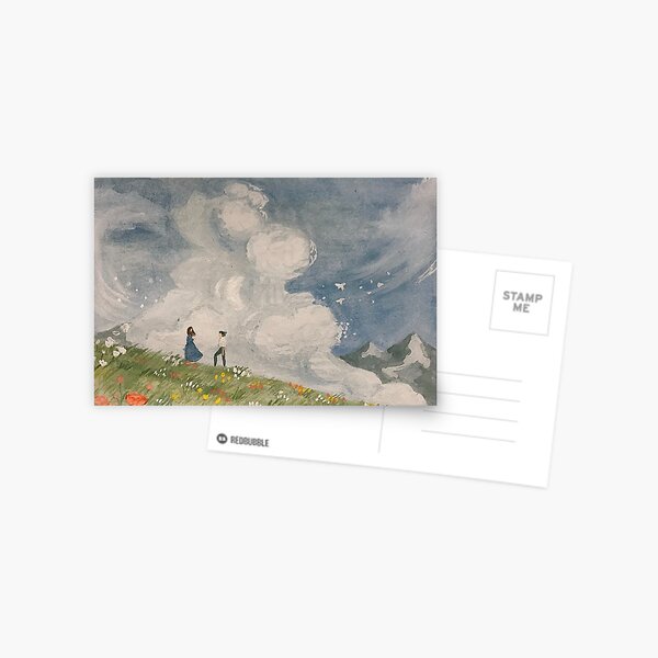 Cloudy Flower Fields Postcard
