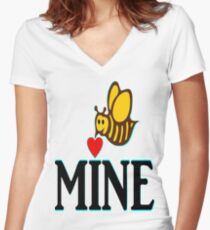°•Ƹ̵̡Ӝ̵̨̄Ʒ♥Bee Mine-Cute HoneyBee Clothing & Stickers♥Ƹ̵̡Ӝ̵̨̄Ʒ•° Women's Fitted V-Neck T-Shirt