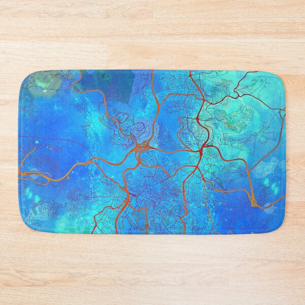 Item preview, Jerusalem Israel Street Map Blue Lagoon designed and sold by IvonDesign.