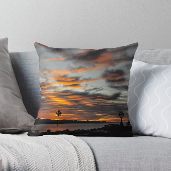 Sunrise with dark shade clouds Throw Pillow