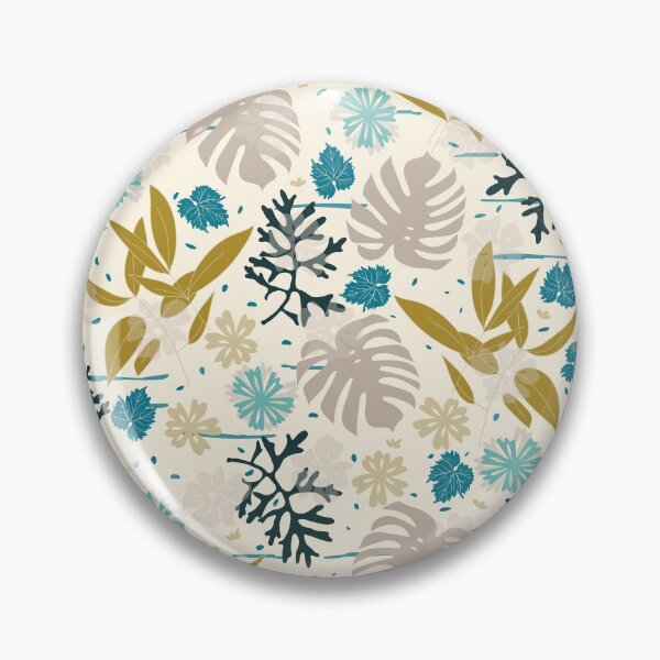 Item preview, Mediterranean garden pattern in cream and blue palette designed and sold by BrankaPD.