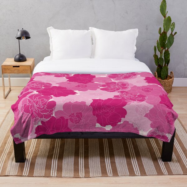 Artikelvorschau, Blumenabbildung - Pfingstrose und Rosen in den Schatten der Magenta entworfen und verkauft von BrankaPD.