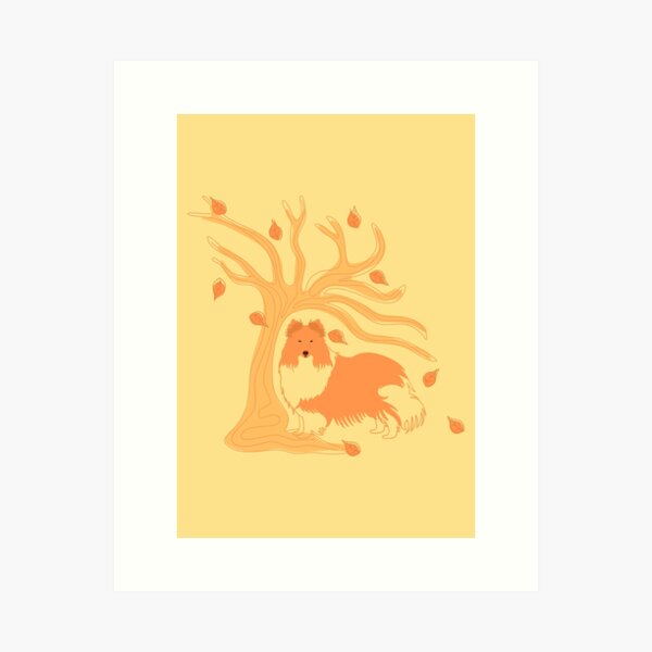 Item preview, Shetland Sheepdog in Autumn designed and sold by Lulupainting.