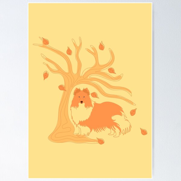 Item preview, Shetland Sheepdog in Autumn designed and sold by Lulupainting.