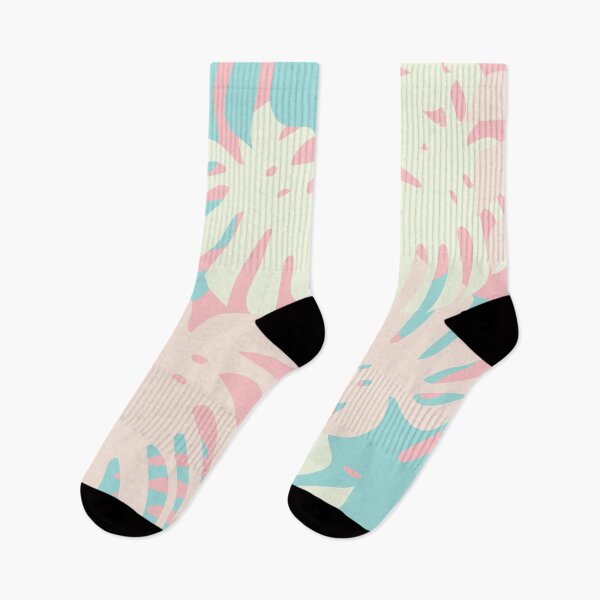 Item preview, Monstera leaf in blush and baby blue palette designed and sold by BrankaPD.