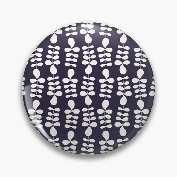 Item preview, Scandinavian folk minimalistic leaf pattern - white on dark grey designed and sold by BrankaPD.