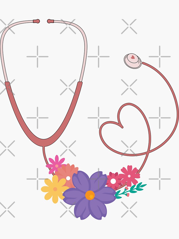 “Floral Stethoscope " Sticker for Sale by Rakeshmurugan | Redbubble