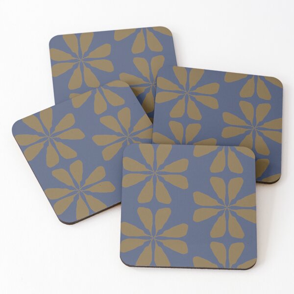 Item preview, Golden and dark blue abstract flower designed and sold by Abstractlara.