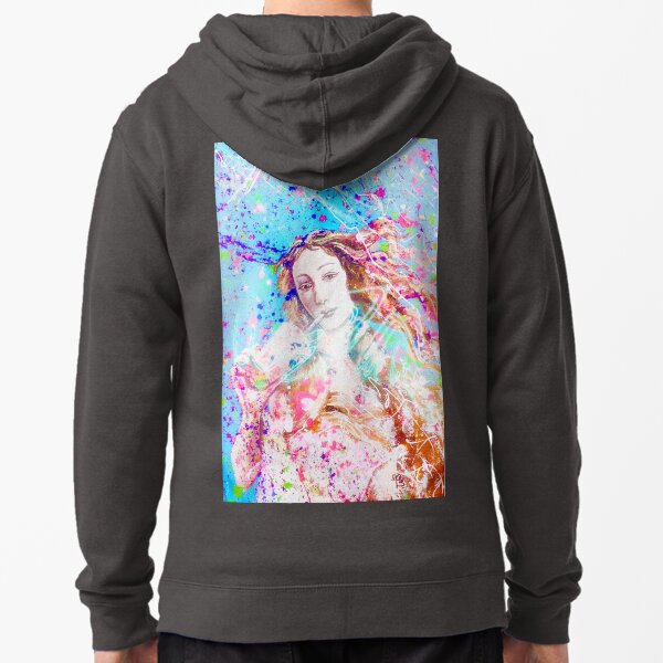 Graffiti hipster birth of Venus Botticelli reimagined. Zipped Hoodie