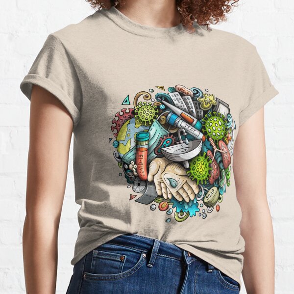 COVID - 19 Cartoon background Classic T-Shirt