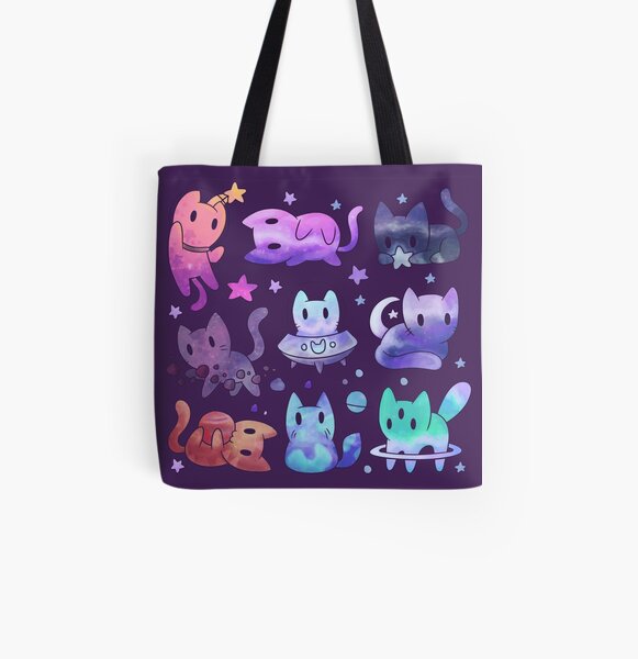 Space Cats All Over Print Tote Bag