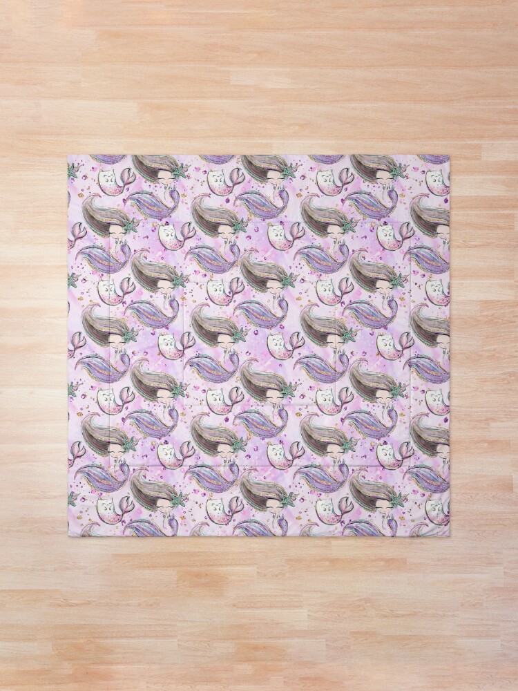 mermaid cat comforter
