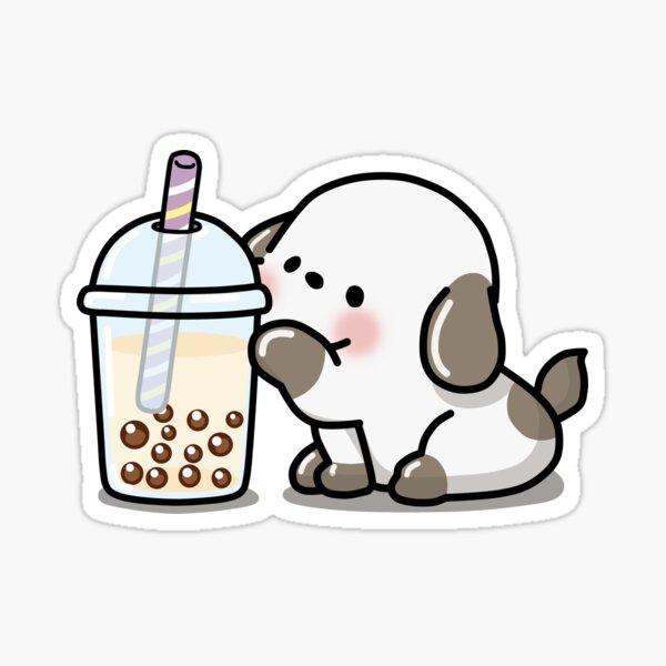 Vista previa del artículo con la obra «¡Al pequeño cachorro le encanta el té Boba!», diseñado y vendido por SirBobalot.