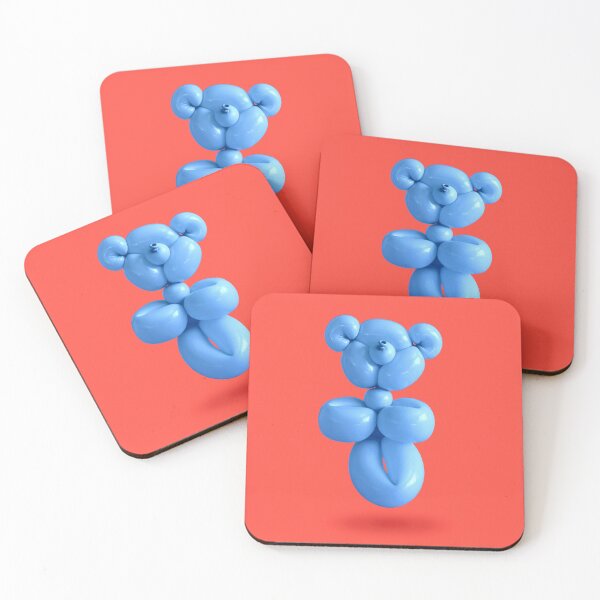 Item preview, Blue teddy bear party balloon on red designed and sold by Retro Futurist.