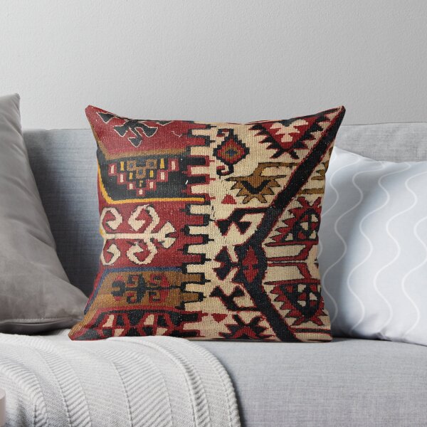 Decorative Kilim, Navaho Weave, Woven Textile Throw Pillow
