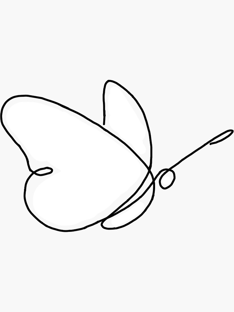Butterfly Simple One Line Drawing | Sticker