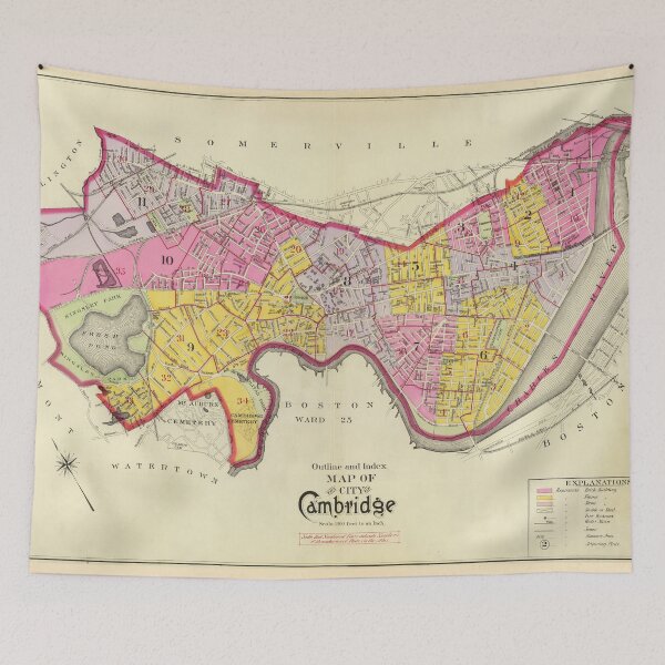 Item preview, Vintage Map of Cambridge MA (1903) designed and sold by BravuraMedia.