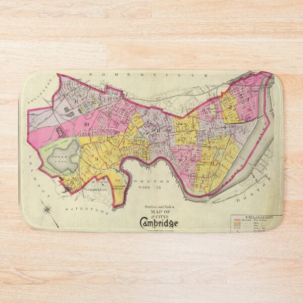 Item preview, Vintage Map of Cambridge MA (1903) designed and sold by BravuraMedia.