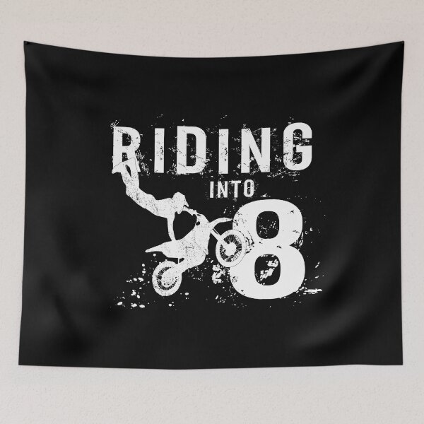 Item preview, Riding Into 8 Years Old 8th Birthday Boy Dirt Bike Party print designed and sold by Grabitees.