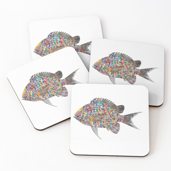 Item preview, Fish Drawing With Scales of Many Colors designed and sold by capefox.