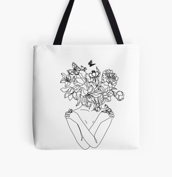 Item preview, Flower Head Art Print | Minimal Line Art | Floral Illustration | Single Line Sketch | Female Body Poster | Naked Woman Wall Art | Peony Art designed and sold by OneLinePrint.