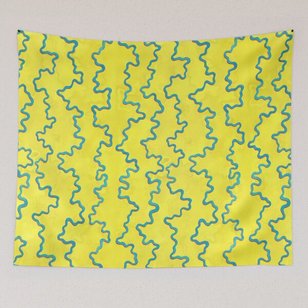 Item preview, electric blue lines on bright light yellows designed and sold by Scott C. L. Hollingsworth.