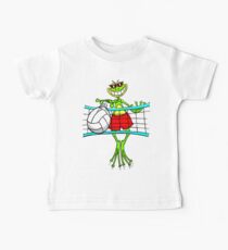 Funny Volleyball Frog Baby Tee