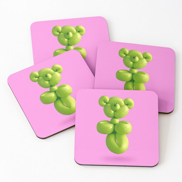 Item preview, Green teddy bear party balloon on pink designed and sold by Retro Futurist.