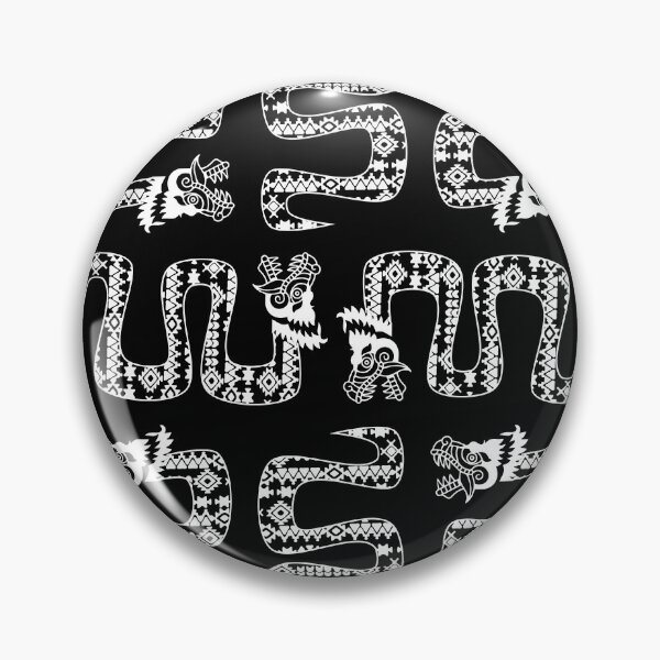 Item preview, Aztec Tribal serpent dragon pattern white designed and sold by Jake Purcell.