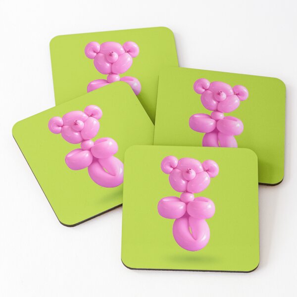 Item preview, Pink teddy bear party balloon on green designed and sold by Retro Futurist.