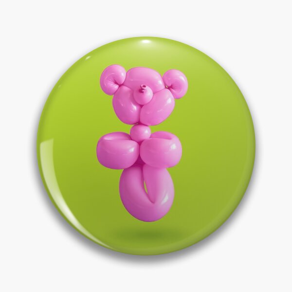 Item preview, Pink teddy bear party balloon on green designed and sold by Retro Futurist.