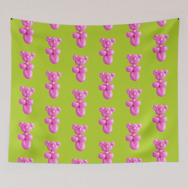 Item preview, Pink teddy bear party balloon on green designed and sold by Retro Futurist.