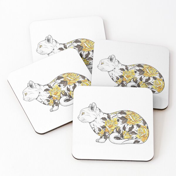 Item preview, Cat in Yellow Roses Tattoo designed and sold by runcatrun.