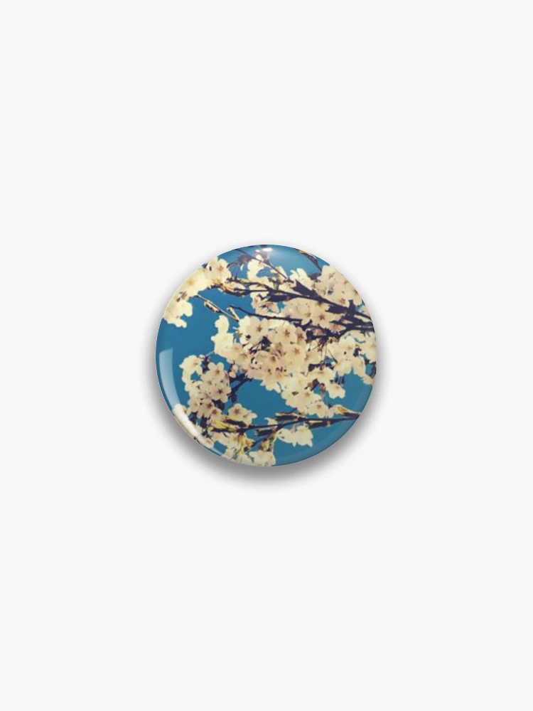 Thumbnail 1 of 3, Pin, Rustic Blue Flora designed and sold by Ravish.