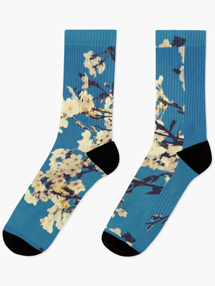 Thumbnail 1 of 5, Socks, Rustic Blue Flora designed and sold by Ravish.