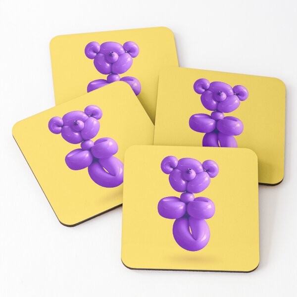 Item preview, Purple teddy bear party balloon on yellow designed and sold by Retro Futurist.