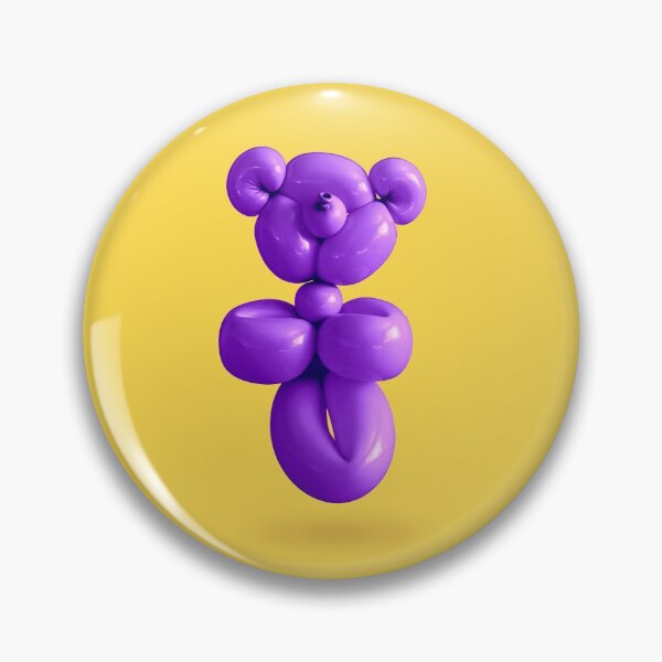 Item preview, Purple teddy bear party balloon on yellow designed and sold by Retro Futurist.
