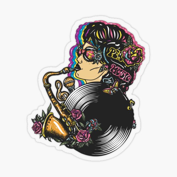 Music girl Transparent Sticker
