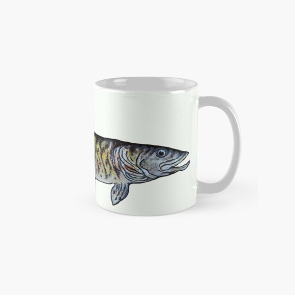 Musky Fish Illustration Off White Coffee Mug for Sale by