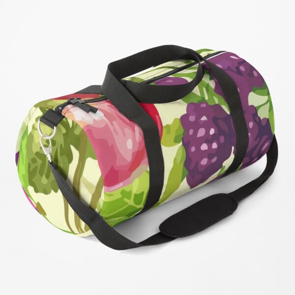 Seamless pattern with mug lemon and cranberries Duffle Bag