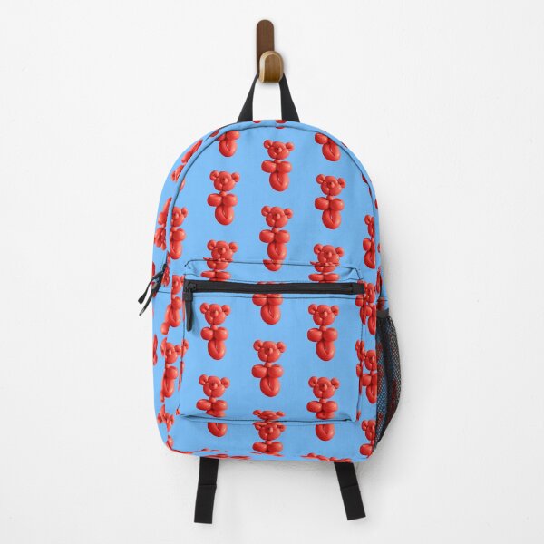 Item preview, Red teddy bear party balloon on blue designed and sold by Retro Futurist.