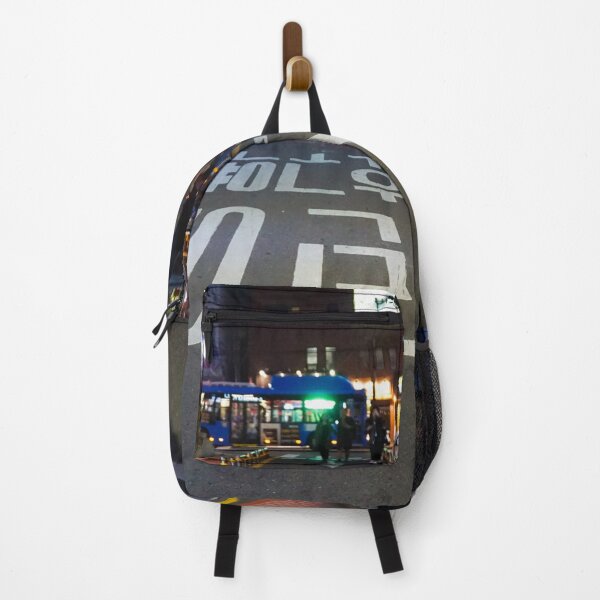 Item preview, Streets of Seoul, South Korea night time designed and sold by WanderlustBunny.