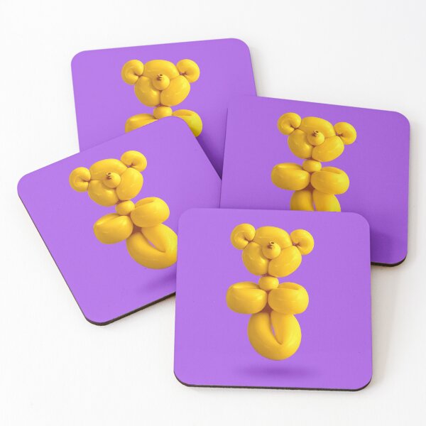 Item preview, Yellow teddy bear balloon on purple designed and sold by Retro Futurist.