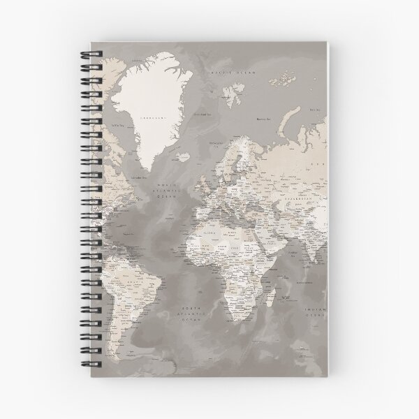 Item preview, Brown world map with artistic ocean floor, Davey designed and sold by blursbyai.