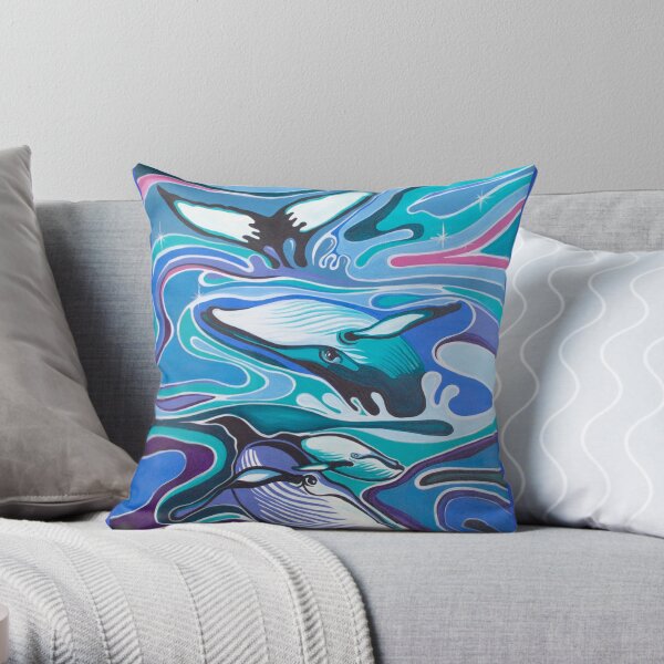 Whale sparkles Throw Pillow