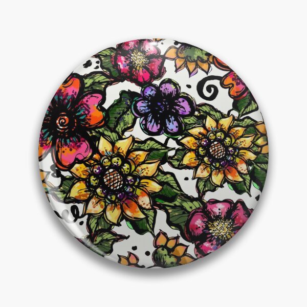 Item preview, Beautiful Boho Flowers | White PInk and Gold Floral Art | Cherie's Art (c) designed and sold by CheriesArt.