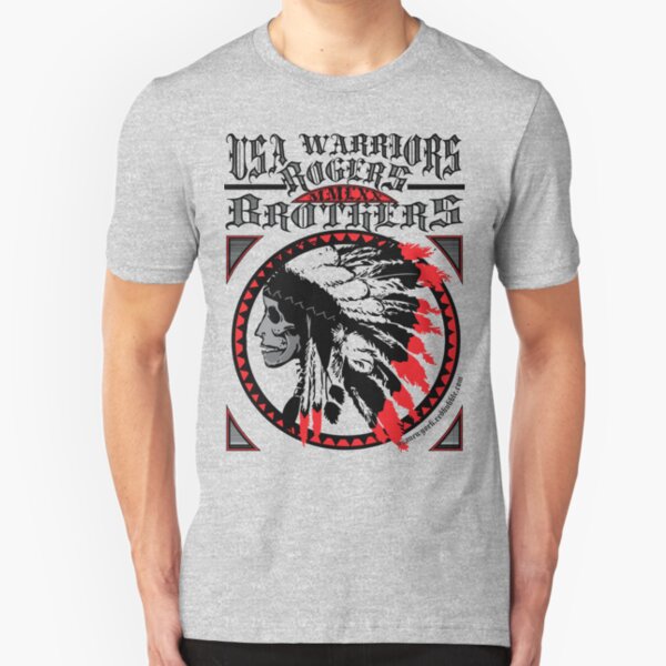 usa warriors indian by rogers bros Slim Fit T-Shirt