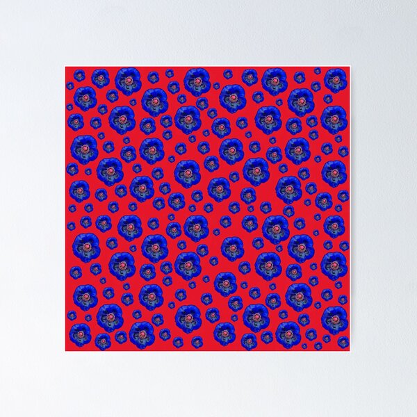 Item preview, Flower Power - Red / Blue designed and sold by PoppyPod.