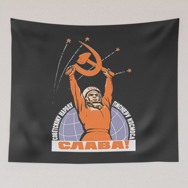 Item preview,  Vintage Soviet Sputnik Gagarin Space USSR CCCP Poster Russia  designed and sold by TopTeeShop.