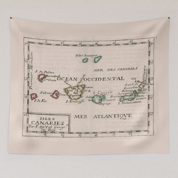 Item preview, Vintage Map of The Canary Islands (1682) designed and sold by BravuraMedia.